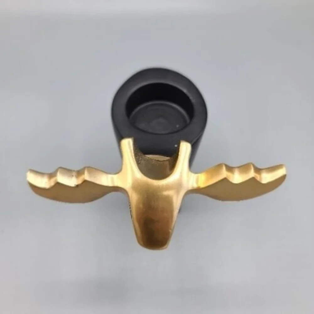Moose and Christmas Tree Black Metal Candle Holder